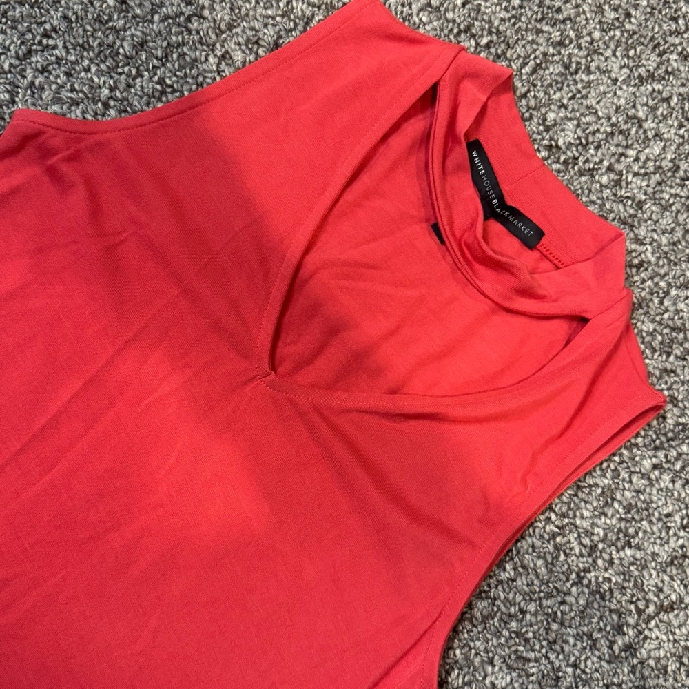 White House Black Market Sleeveless Red Top - Picture 3 of 6